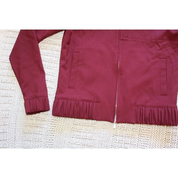 APL The Perfect Wool blend Bomber Women's Jacket Burgundy Size Medium Full Zip - Picture 12 of 12
